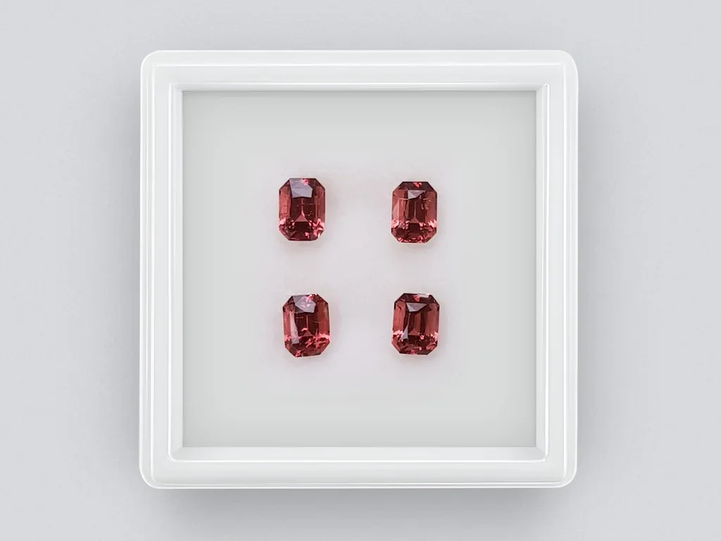 Set of octagon-cut rubellite tourmalines 2.32 carats Image №1