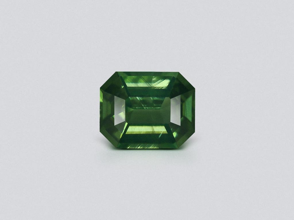Green zircon in octagon cut 7.05 carats, Madagascar  Image №1