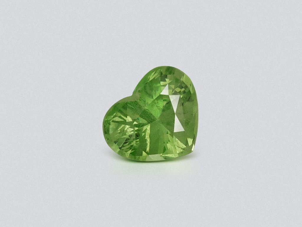Green tsavorite garnet in heart shape 1.52 carats, Tanzania Image №1