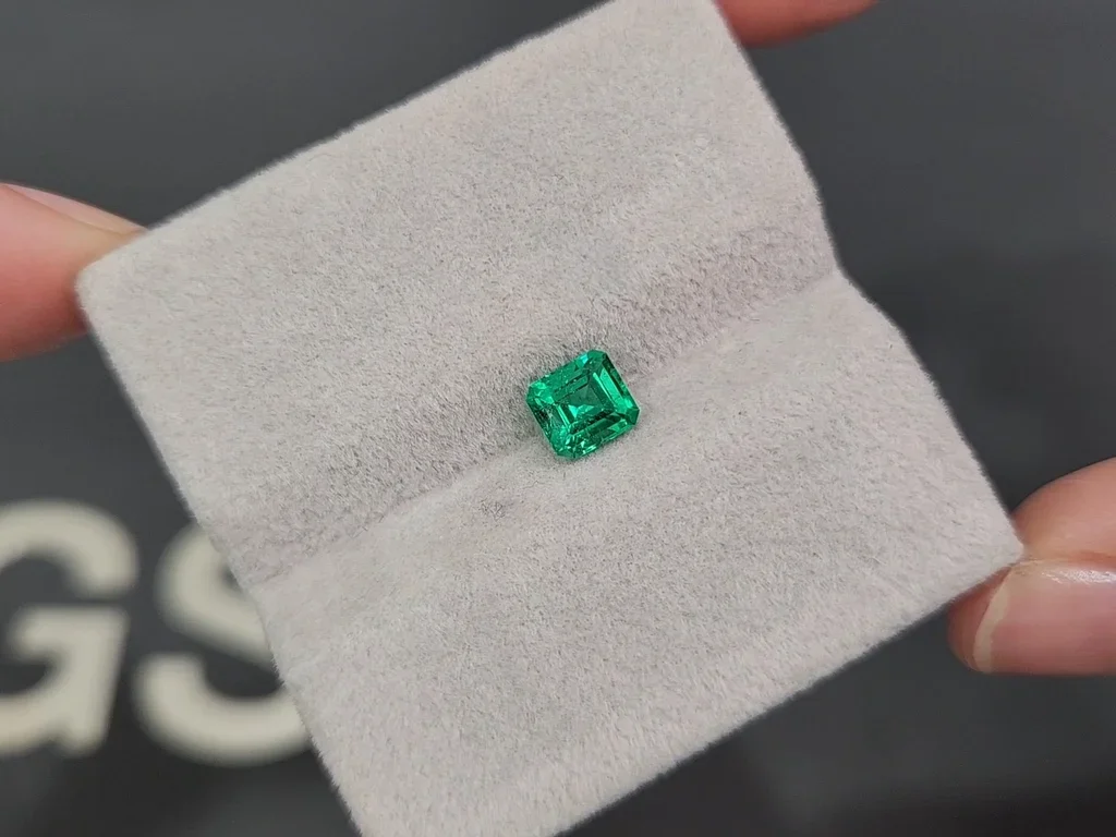 Super rare Panjshir Vivid green emerald in octagon cut 0.73 carats Image №4