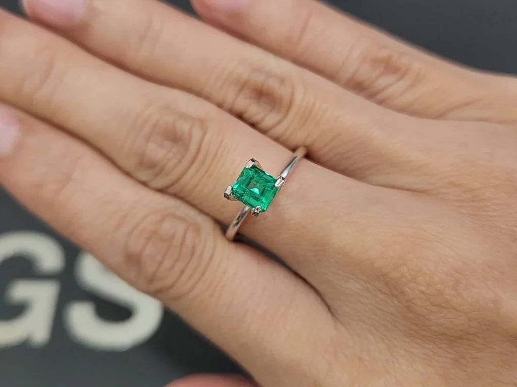 Super rare Panjshir Vivid green emerald in octagon cut 0.73 carats Image №5