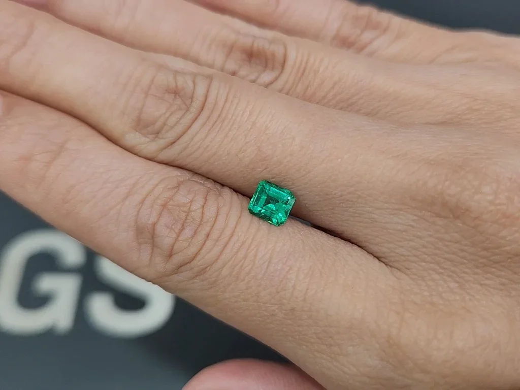 Super rare Panjshir Vivid green emerald in octagon cut 0.73 carats Image №2