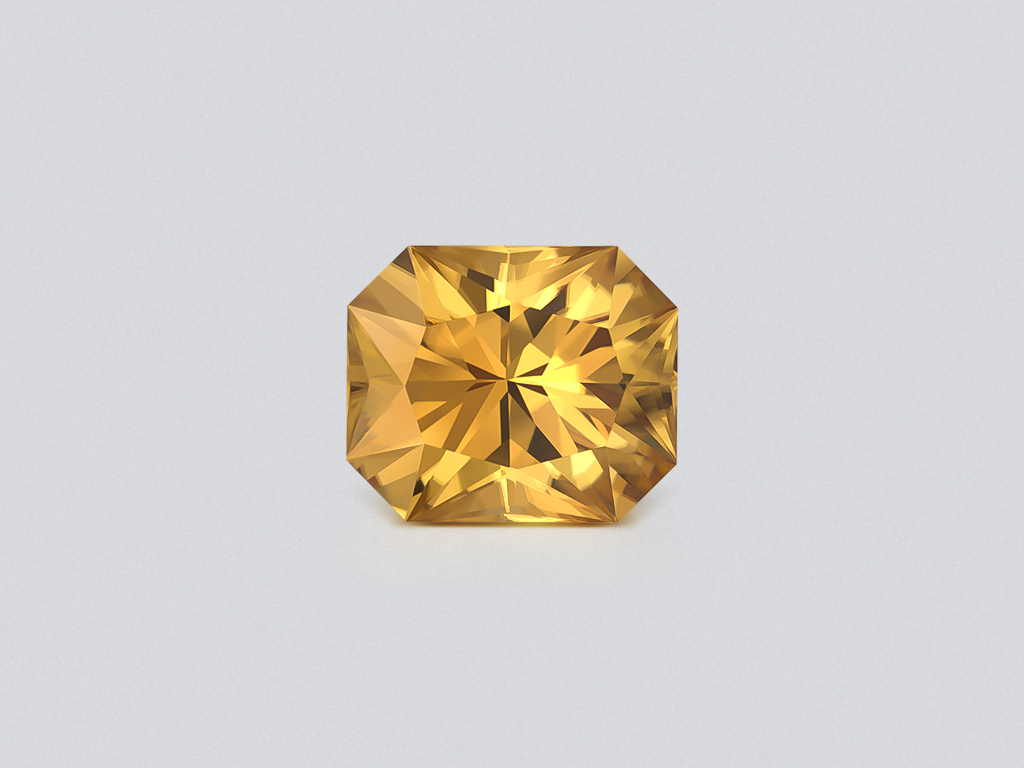 Yellow-brown zircon in radiant cut 10.77 carats, Sri Lanka Image №1