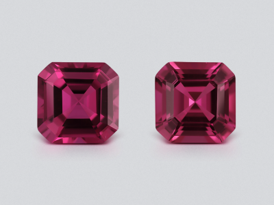 Pair of pink tourmalines octagon cut 8.45 carats, Afghanistan photo