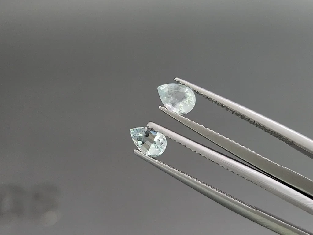 Set of aquamarines in pear cut 1.71 carats, Madagascar Image №3
