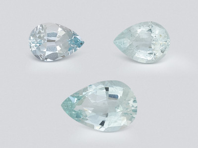 Set of aquamarines in pear cut 1.71 carats, Madagascar photo