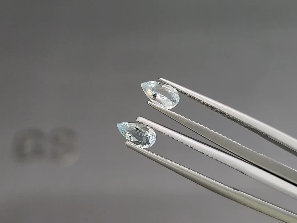 Set of aquamarines  pear cut 1.24 carats, Madagascar Image №3