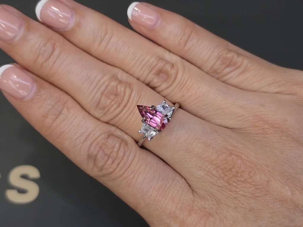 Spinel with perfect proportions cut pear 1.21 carats, Vietnam Image №5