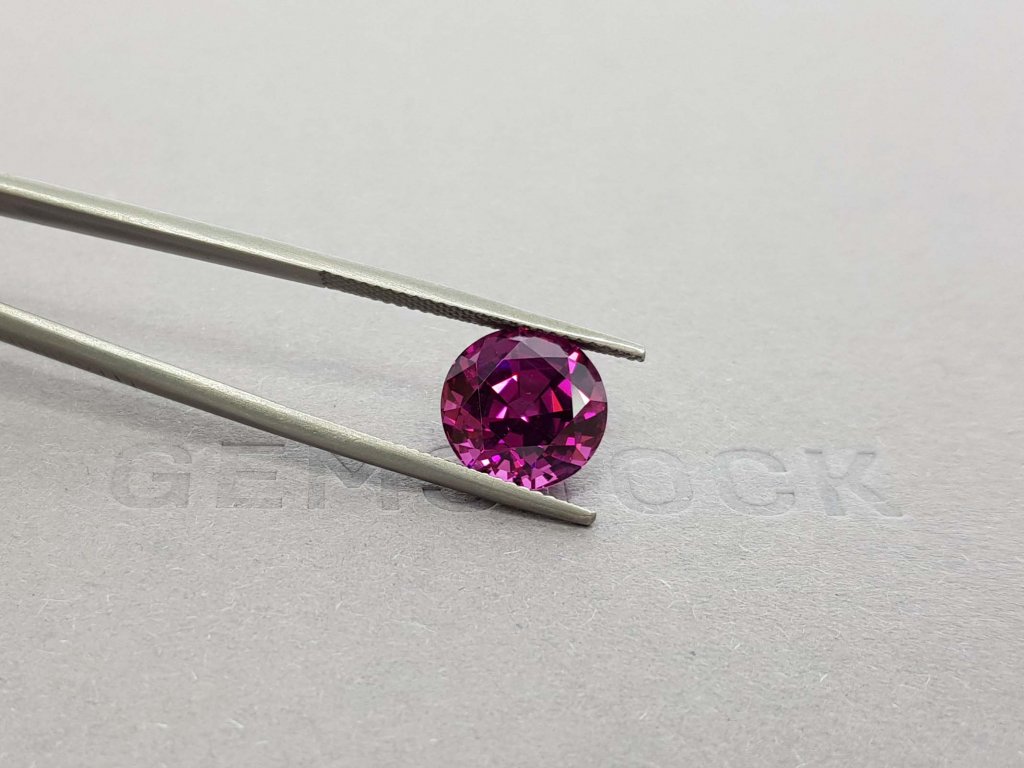 Intense rhodolite round cut 6.47 ct, Malawi Image №5