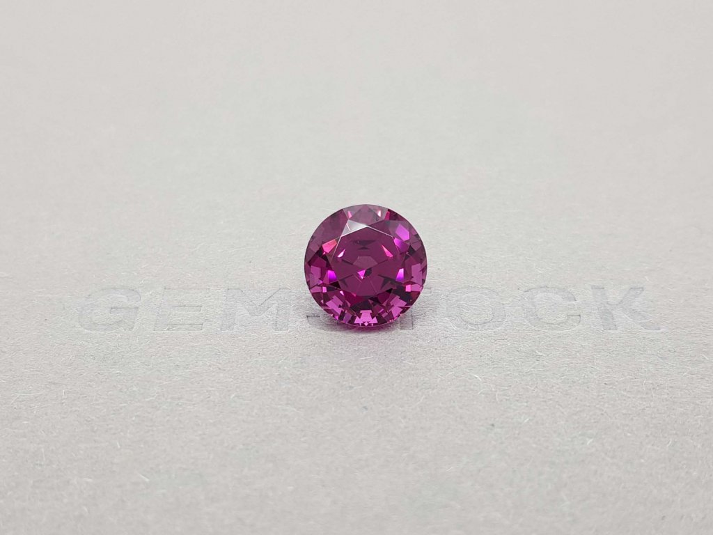 Intense rhodolite round cut 6.47 ct, Malawi Image №1