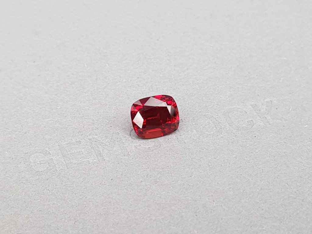 Vivid red cushion cut Burmese spinel 3.27 ct Image №2