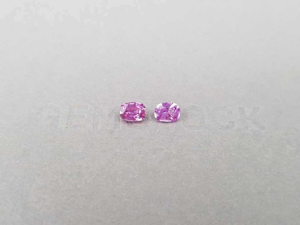 Pair of vivid pink unheated sapphires 1.43 ct, Madagascar Image №2