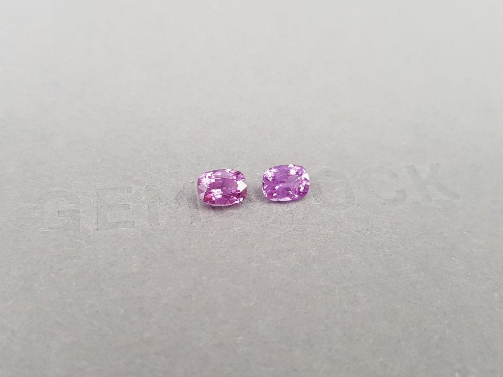 Pair of vivid pink unheated sapphires 1.43 ct, Madagascar Image №3