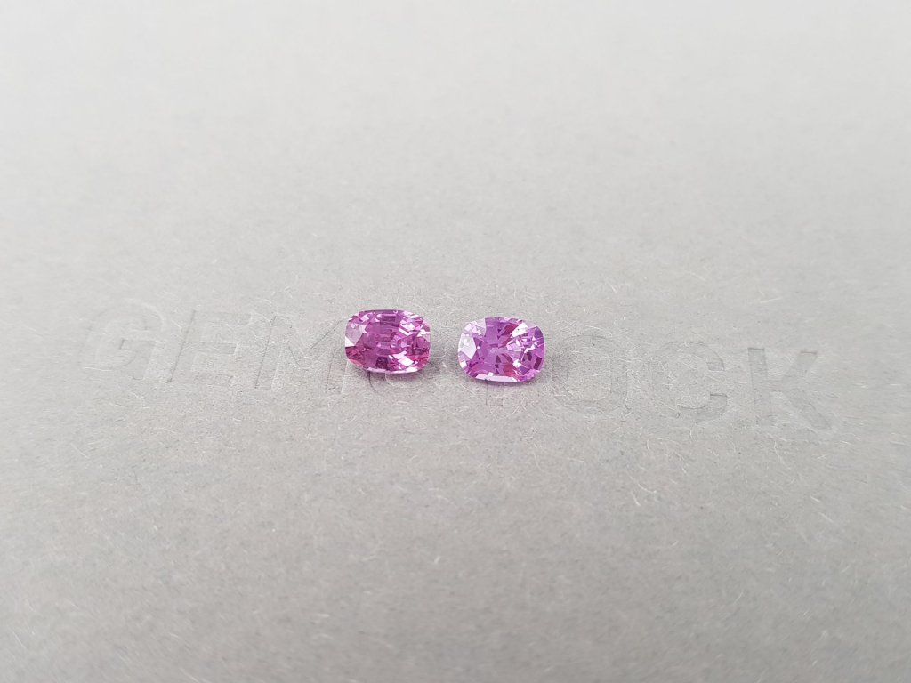 Pair of vivid pink unheated sapphires 1.43 ct, Madagascar Image №4
