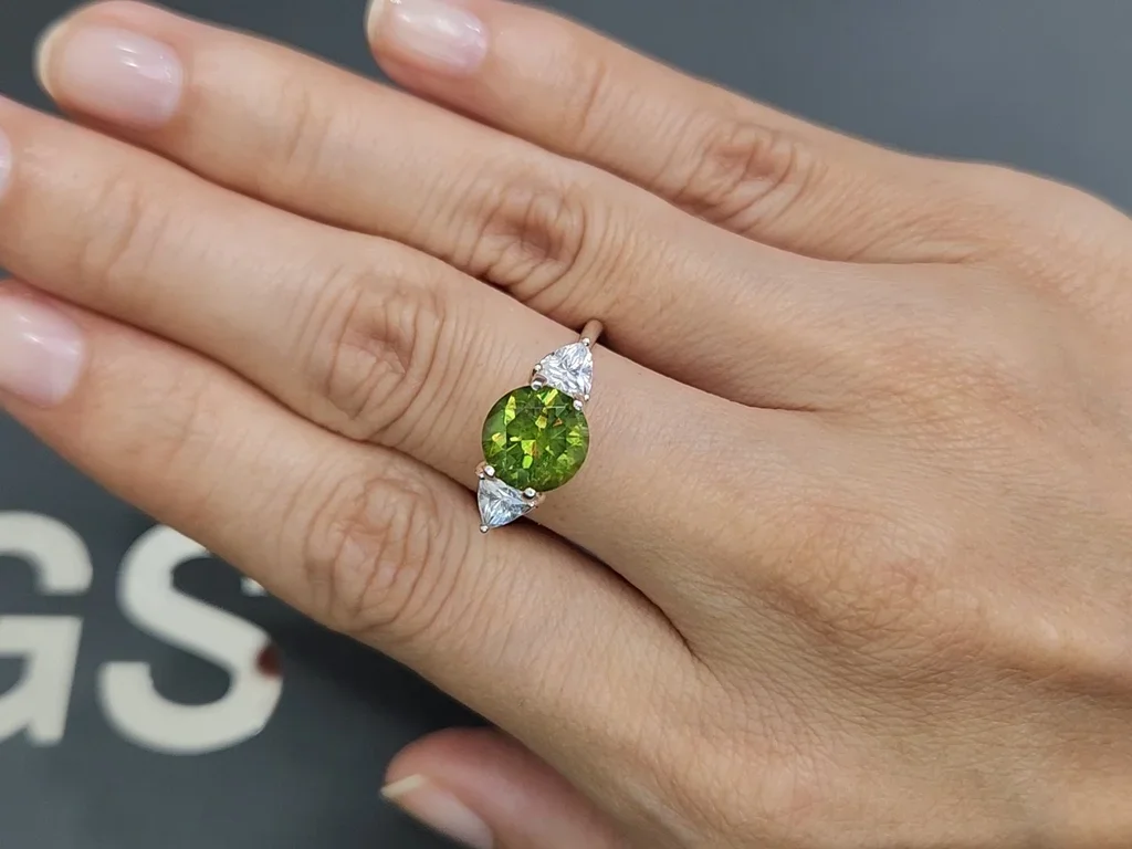 Ural demantoid garnet in round cut 2.85 ct Image №5