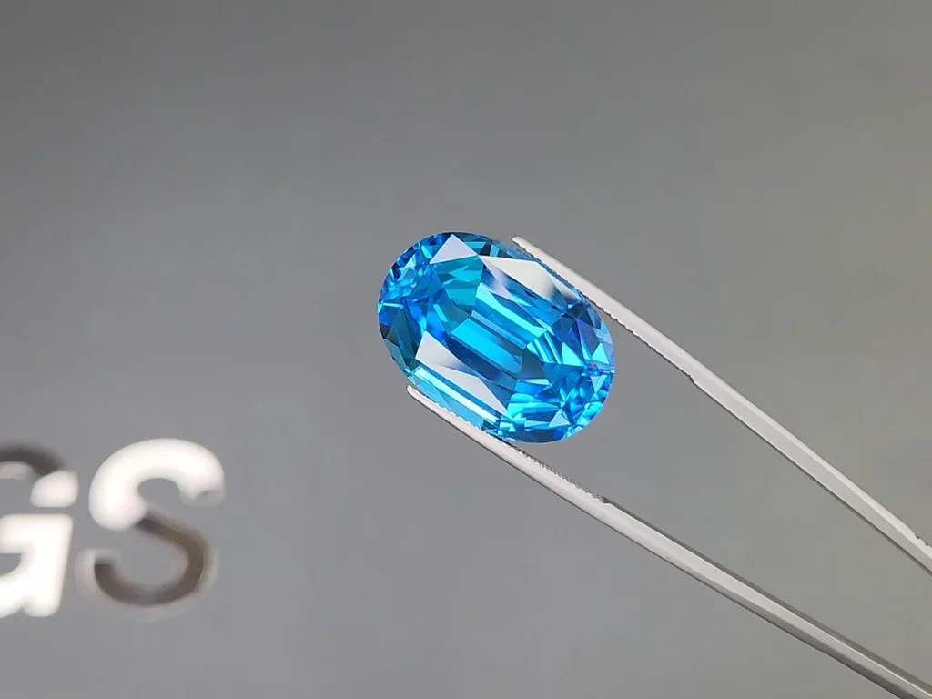 Set of Swiss Blue topaz in high precision oval cut 94.15 carats, Brazil  Image №3