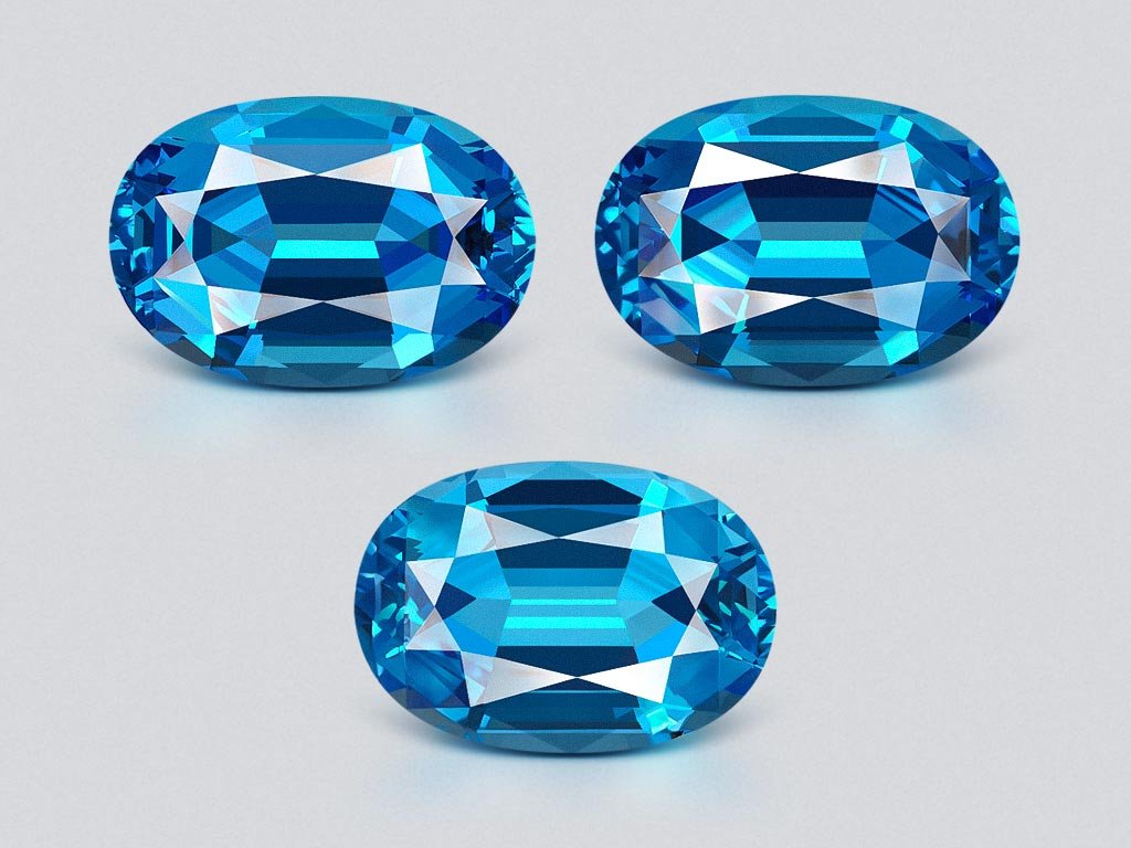 Set of Swiss Blue topaz in high precision oval cut 94.15 carats, Brazil  Image №1