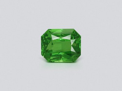 Intense green tsavorite garnet in radiant cut 2.53 carats, Tanzania photo