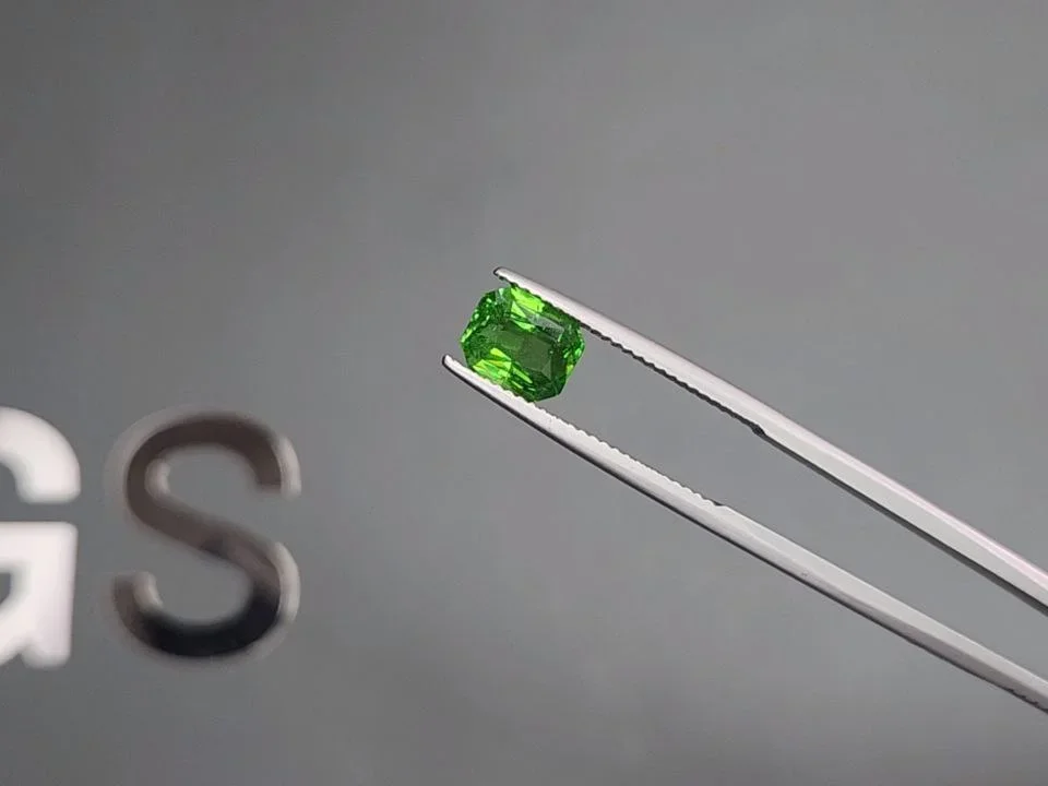Intense green tsavorite garnet in radiant cut 2.53 carats, Tanzania Image №3