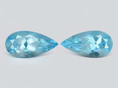 Pair of aquamarines in pear cut 5.33 carats, Madagascar photo