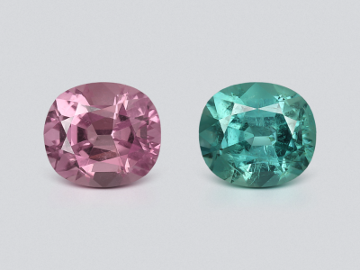 Contrasting pair of tourmalines oval cut 1.90 carats, Afghanistan photo