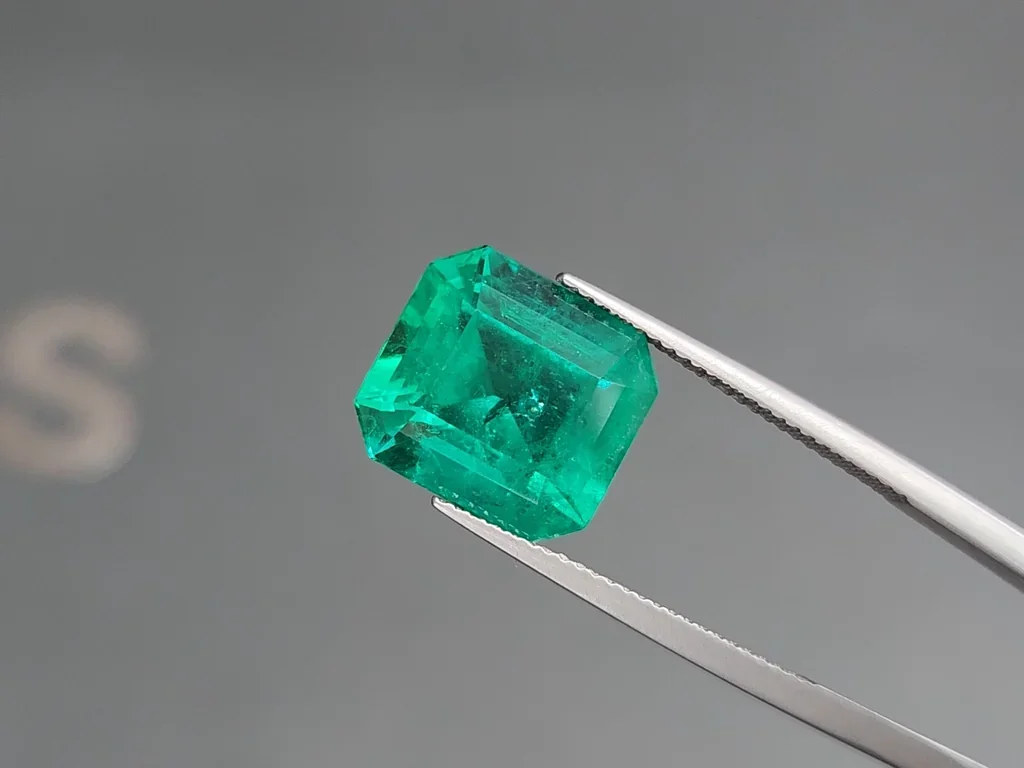 Muzo Vivid Green emerald in octagon cut 7.65 carats, Colombia (GRS) Image №3