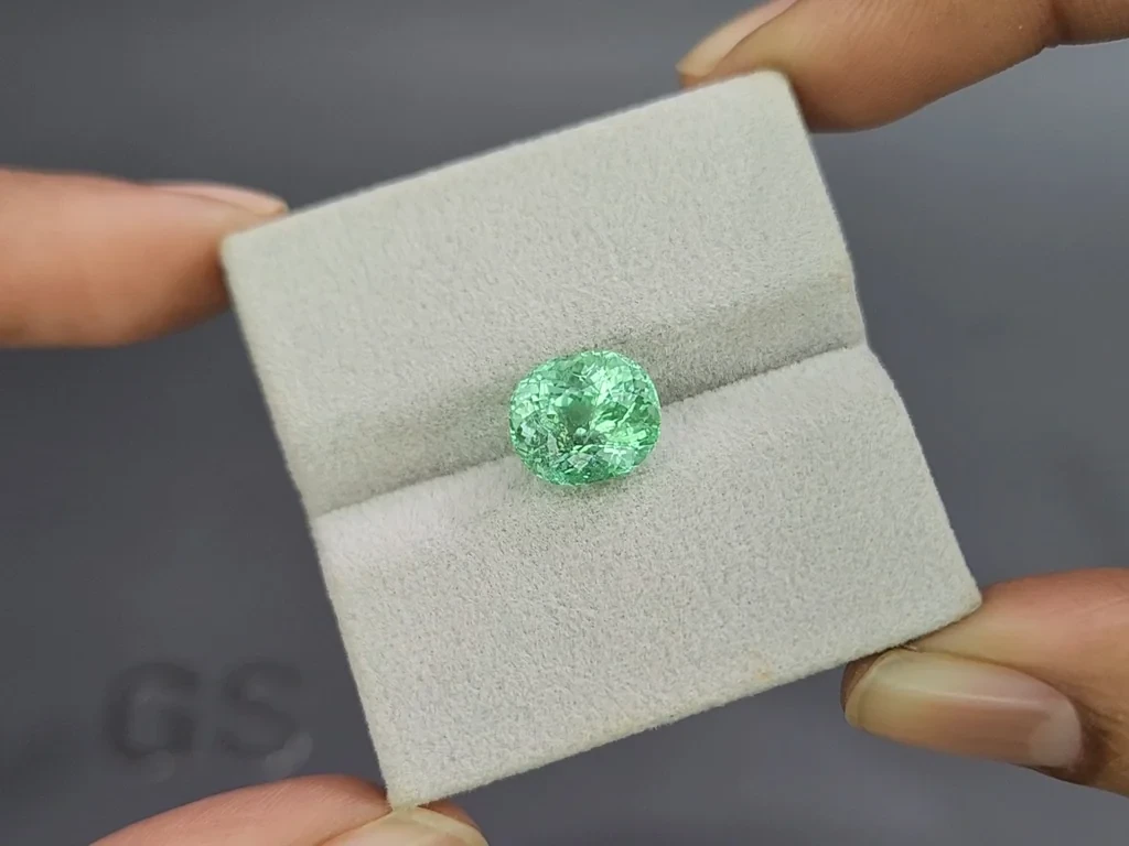 Paraiba Neon Green cushion cut 4.30 carats, Mozambique Image №4