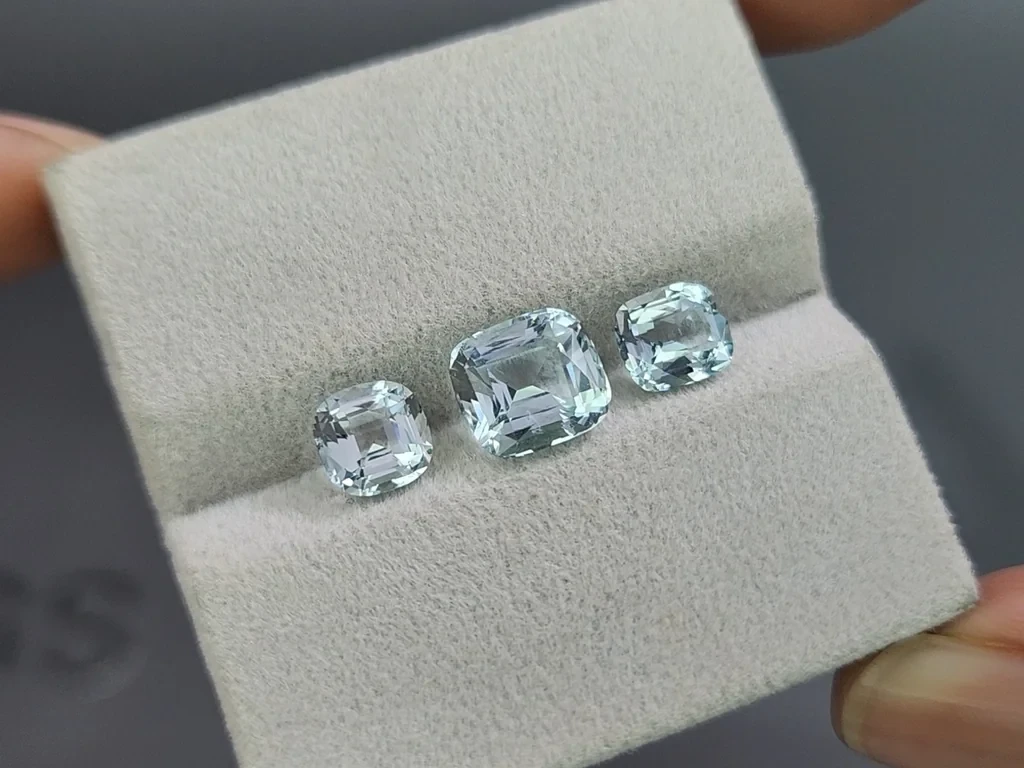 Set of aquamarines cushion cut 4.05 carats, Madagascar Image №5
