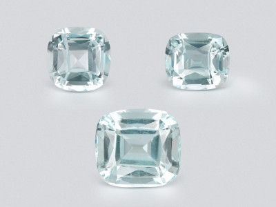Set of aquamarines cushion cut 4.05 carats, Madagascar photo