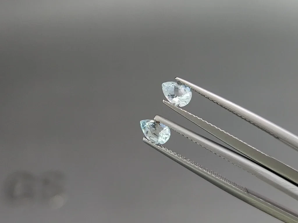 Set of aquamarines  pear cut 1.73 carats, Madagascar Image №3