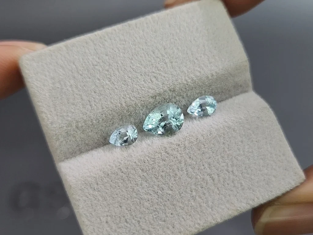 Set of aquamarines  pear cut 1.73 carats, Madagascar Image №4