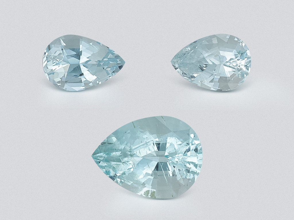 Set of aquamarines  pear cut 1.73 carats, Madagascar Image №1