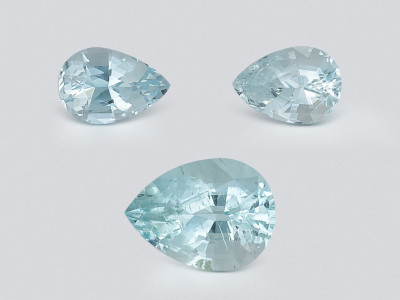 Set of aquamarines  pear cut 1.73 carats, Madagascar photo