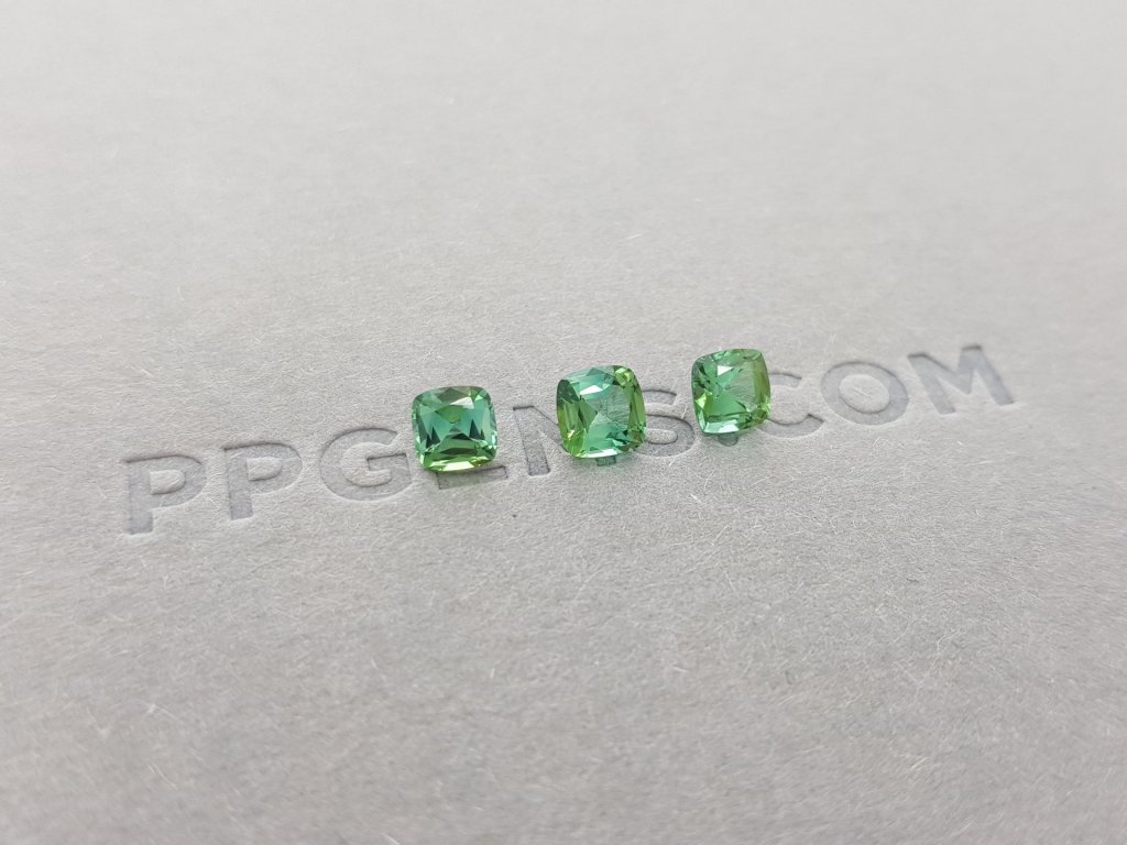 Set of verdelite, cushion cut 1.41 ct, Afghanistan Image №2