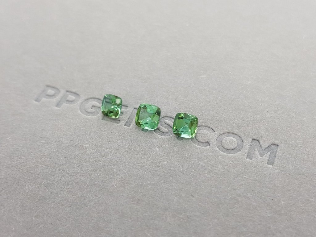 Set of verdelite, cushion cut 1.41 ct, Afghanistan Image №3