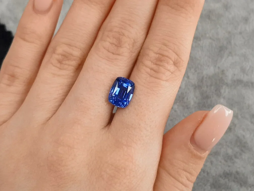 Unheated Cushion Cut Cornflower Sapphire 4.76 ct, Sri Lanka Image №2