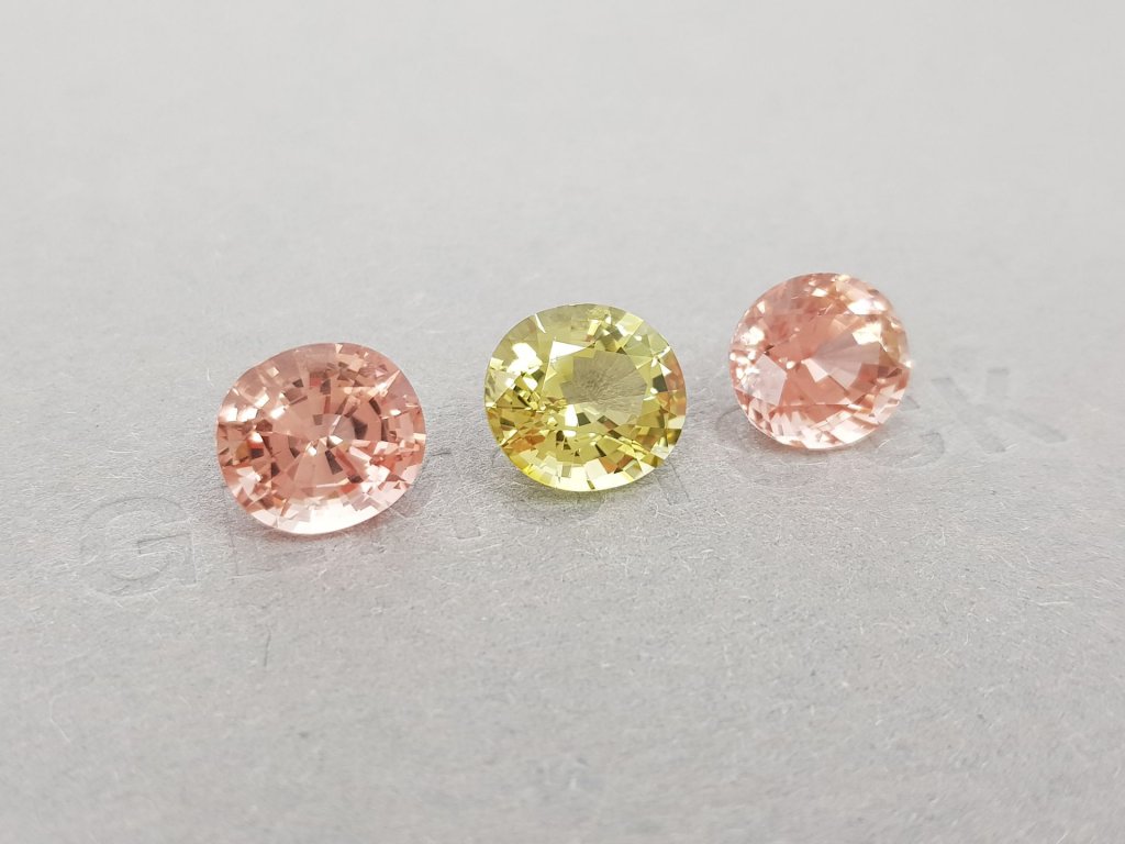 Contrasting set of pink and gold tourmalines 10.63 ct Image №2