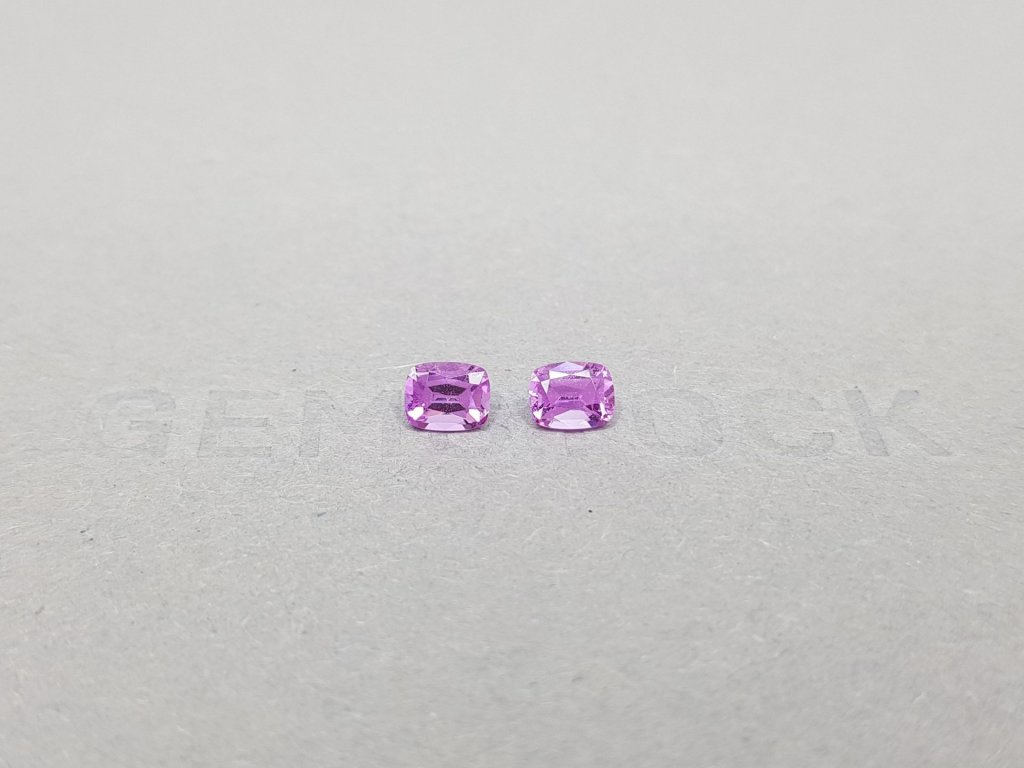 Pair of cushion cut pink sapphires 1.02 ct, Madagascar Image №1