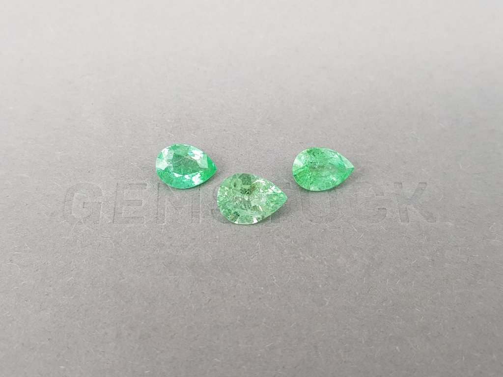 Set of pear cut green Paraiba tourmalines 3.56 ct, Mozambique Image №5