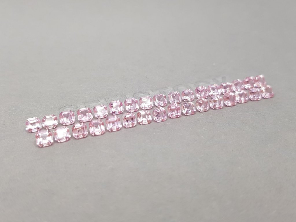 Asscher cut pink spinel set 7.20 ct, Tanzania Image №2