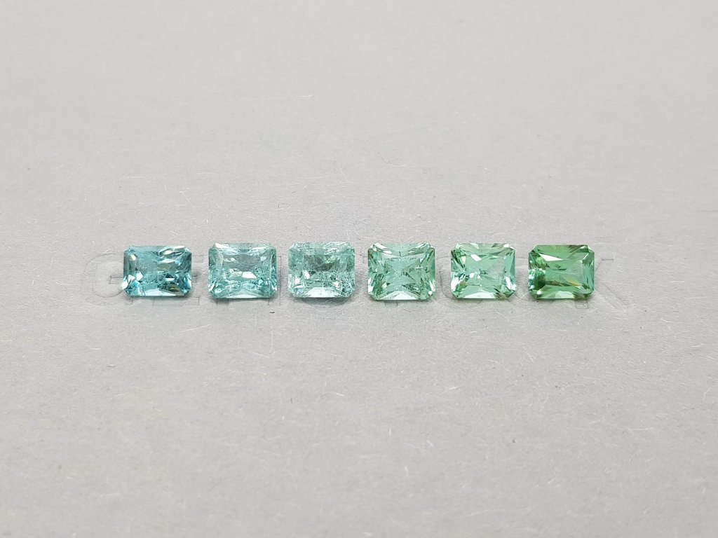 Set of radiant-cut tourmalines 5.02 ct, Afghanistan Image №1