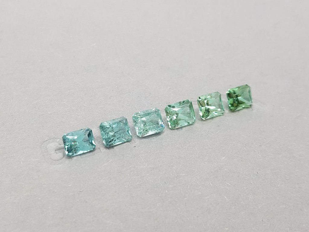 Set of radiant-cut tourmalines 5.02 ct, Afghanistan Image №3