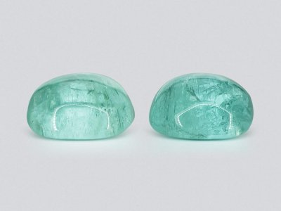 Pair of beryls 78.37 carats cabochon cut photo