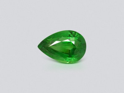 Intense green tsavorite garnet in cut pear 3.30 carats, Tanzania photo