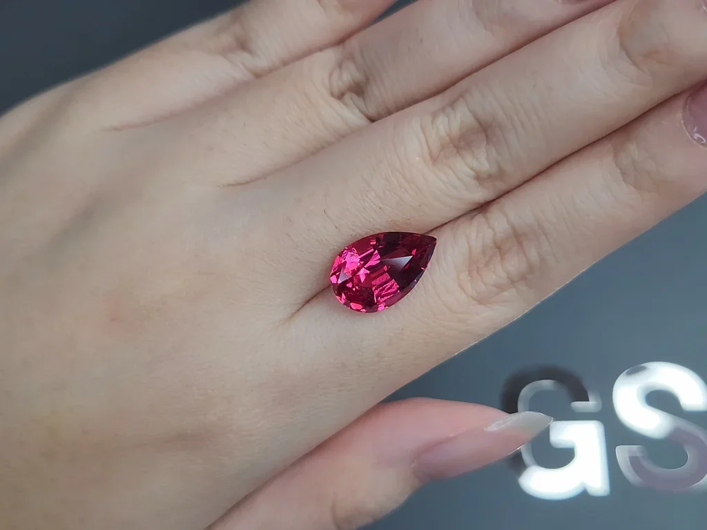 Spinel Mahenge Vivid Pink pear cut 7.92 carats, Tanzania Image №2