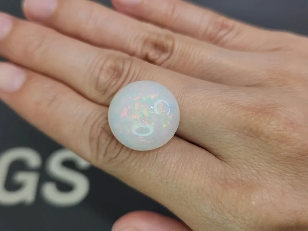 White opal round cut 16.50 carats, Ethiopia Image №2