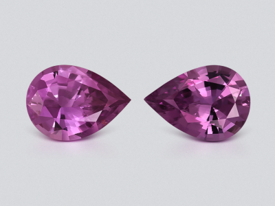Pair of unheated purple sapphires pear cut 1.38 carats, Madagascar  photo