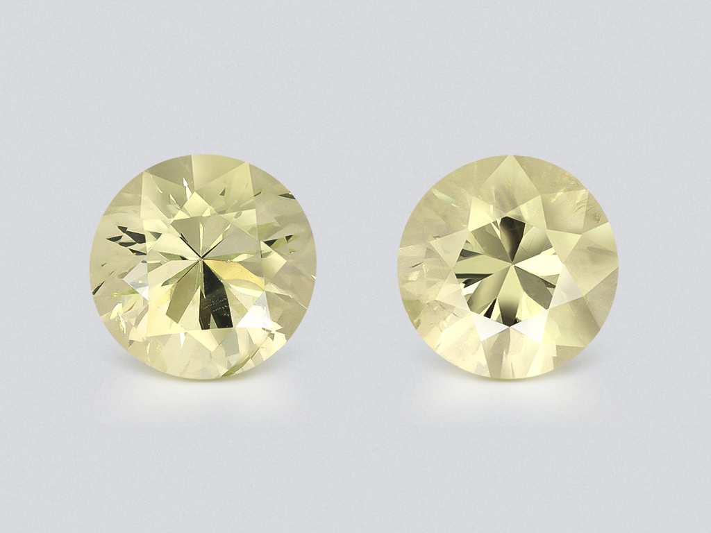 Pair of yellow beryls round cut 3.45 carats, Nigeria Image №1