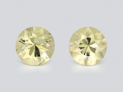Pair of yellow beryls round cut 3.45 carats, Nigeria photo