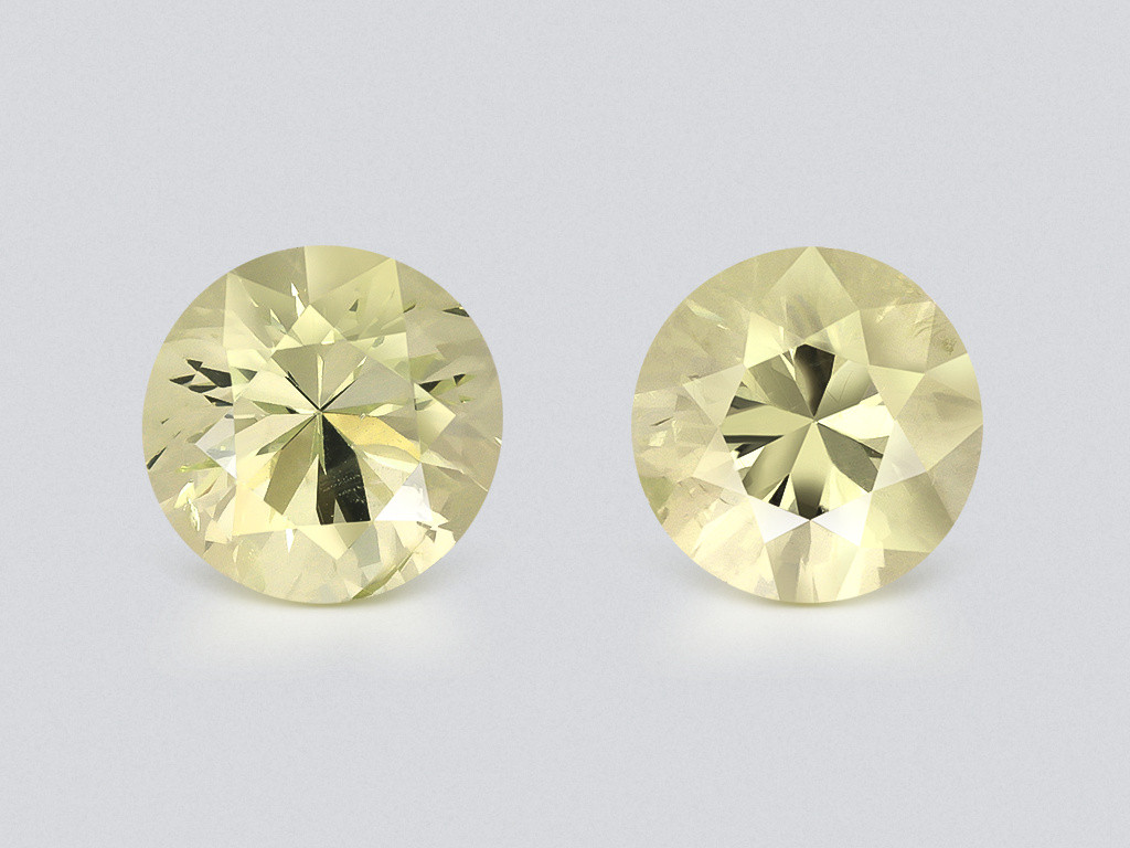 Pair of yellow beryls round cut 3.45 carats, Nigeria Image №1
